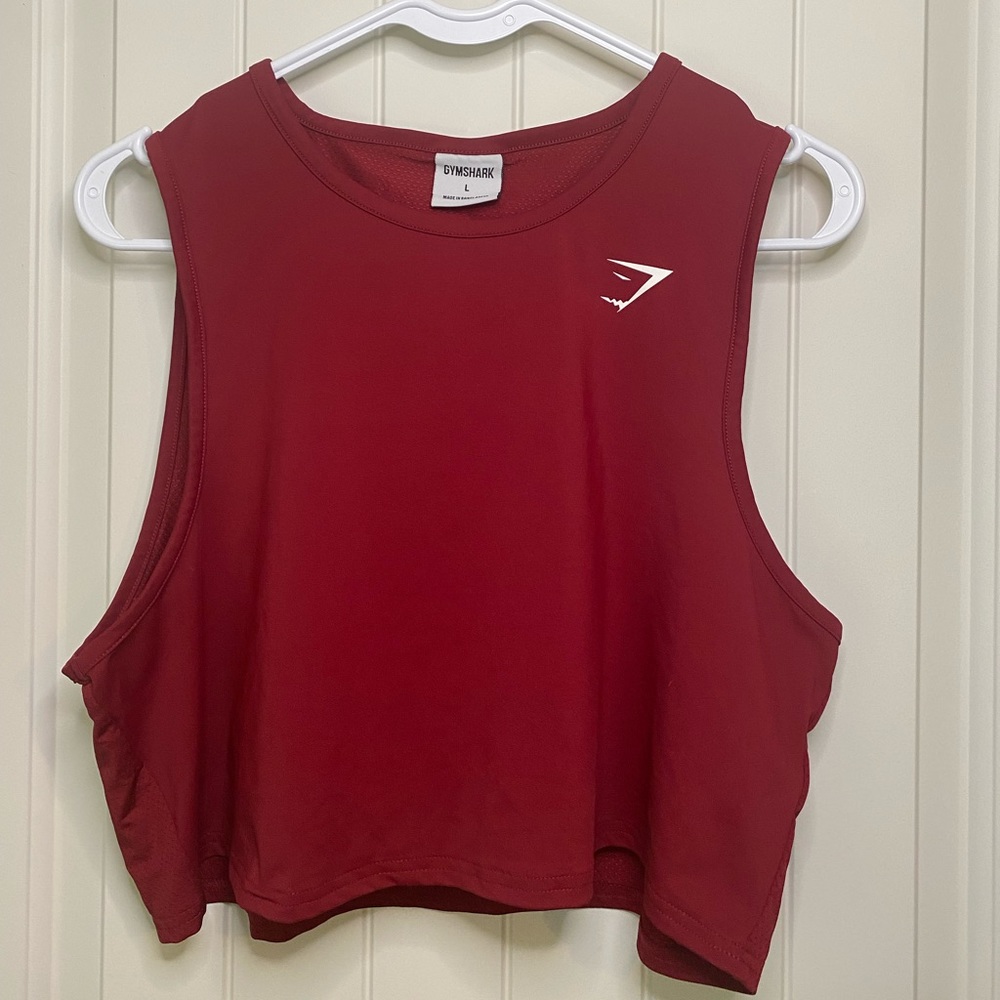 Red GymShark training crop tank